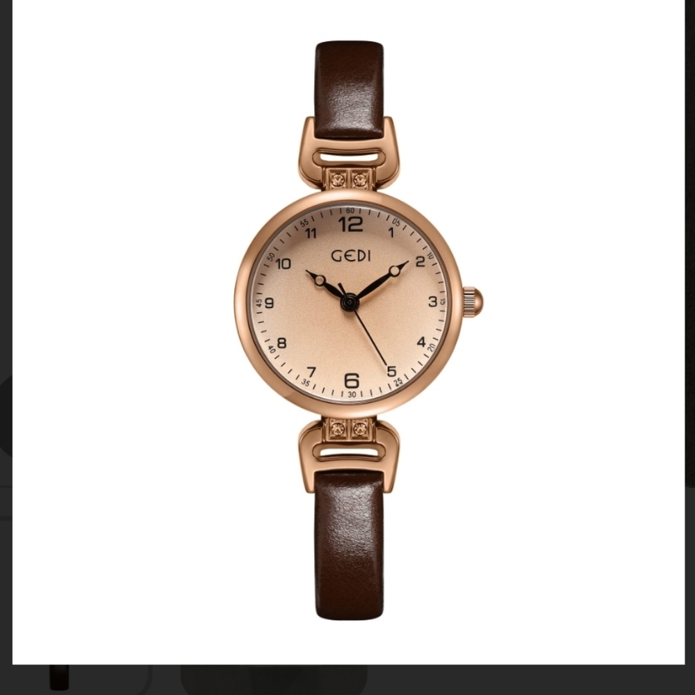 Toocat Women's Watch Leather Quartz Analog Waterproof Coffee Brown